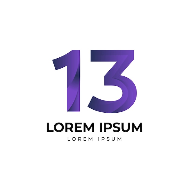 12 Illustrazione del gradiente dell'icona del logo numerico