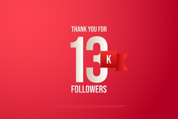 13k follower con numeri che corrispondono allo sfondo