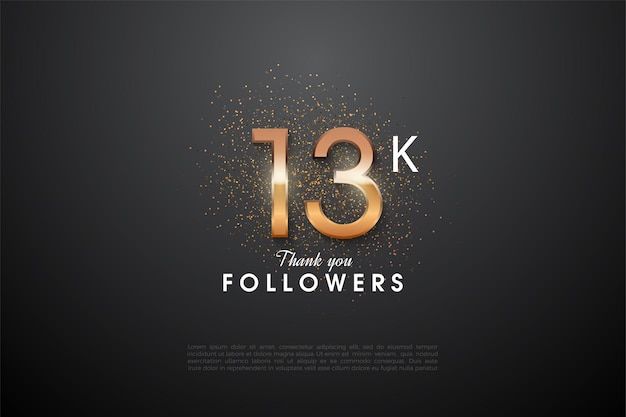 13k follower con numeri luminosi al centro