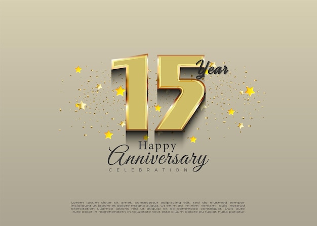 15° anniversario con eleganti numeri classici