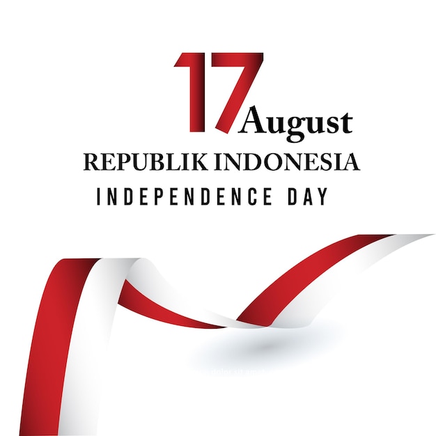 17 agosto. Indonesia Felice Giorno dell'Indipendenza Simbolo dello spirito di libertà. Utilizzare per banner e sfondo Illustrazione vettoriale.