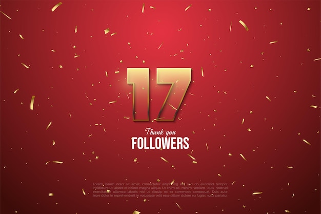 17k follower con sfondo pioggia glitter oro