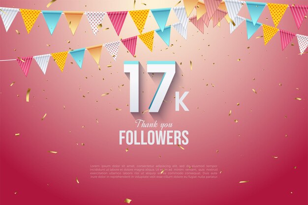 17k seguaci con corda decorata con carta colorata