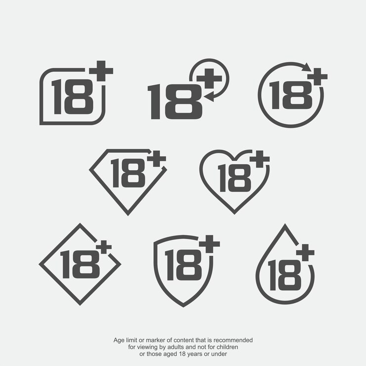 Vettore 18 più logo bundle 18 più logo bunch set