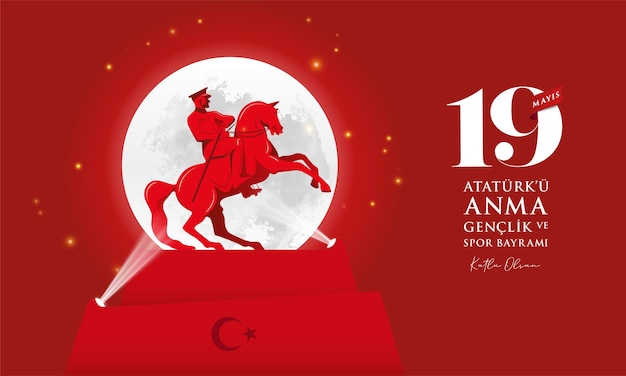 19 maggio Ataturk'u Anma, Genclik ve Spor Bayrami. 19 maggio Commemorazione di Ataturk, Gioventù e Sport.