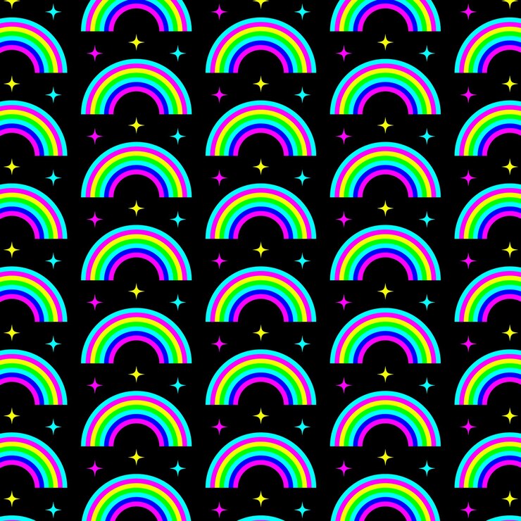 Vettore 1970 motivo trippy psichedelico arcobaleno stampa rave acida per t-shirt grafica in stile y2k
