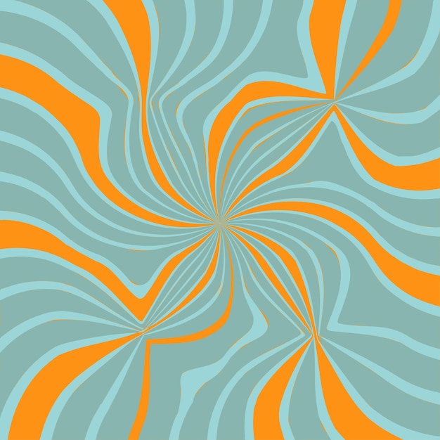 1970 ondulato Swirl Seamless Pattern in arancione e rosa colori stile anni settanta Groovy sfondo