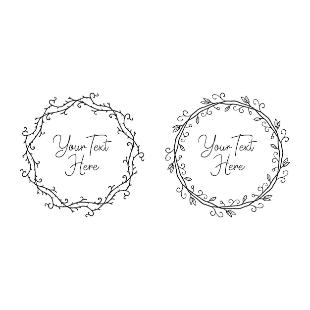 2 Ornamento floreale del cerchio disegnato a mano