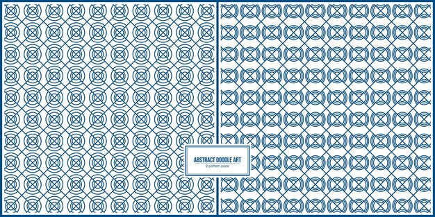 2 set modello di cerchio astratto doodle art