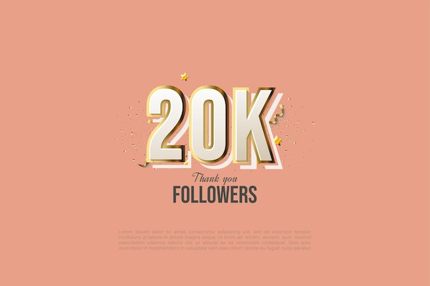 20.000 follower senza alcun effetto sullo sfondo.