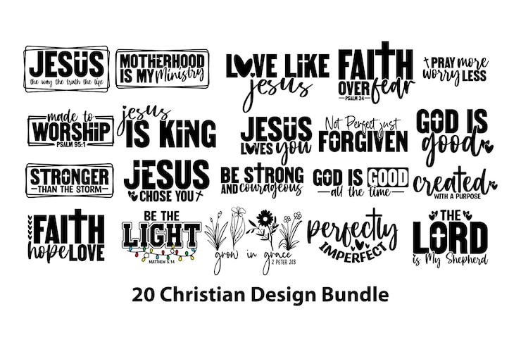 Vettore 20 christian design bundle (bundle di design cristiano)