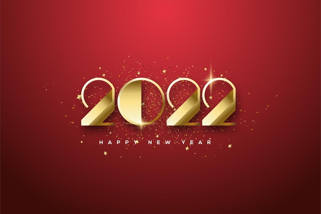 2022 felice anno nuovo con numeri classici d'oro di lusso