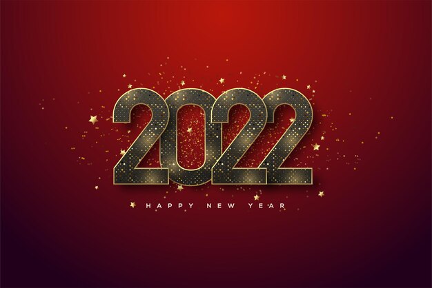 2022 felice anno nuovo con numeri glitter dorati