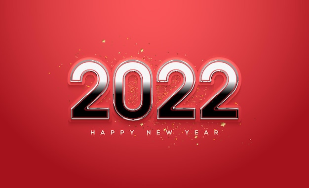 2022 felice anno nuovo con un design semplice e moderno