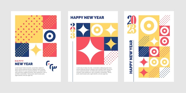 2023 Brochure TriFold Design Felice Anno Nuovo Modello Illustrazione vettoriale