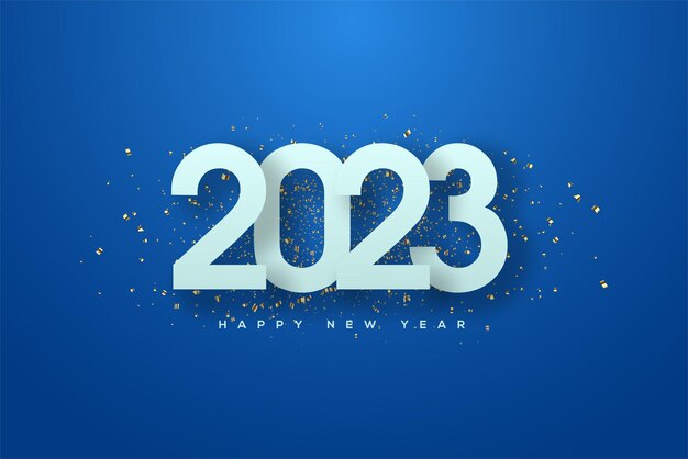 2023 capodanno elegante bianco su sfondo blu