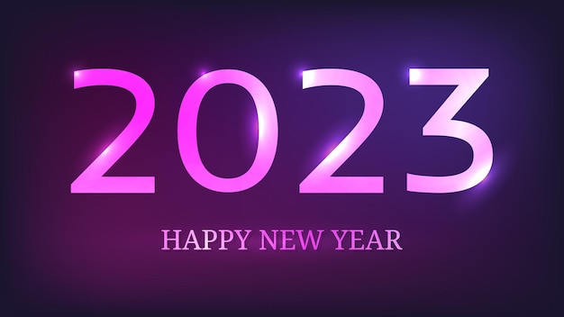 2023 Felice anno nuovo sfondo al neon