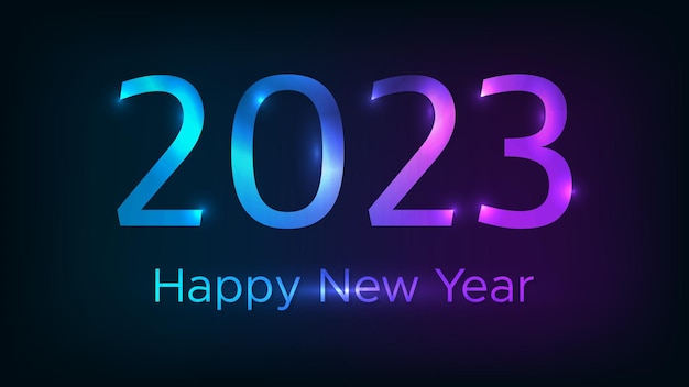 2023 Felice anno nuovo sfondo al neon