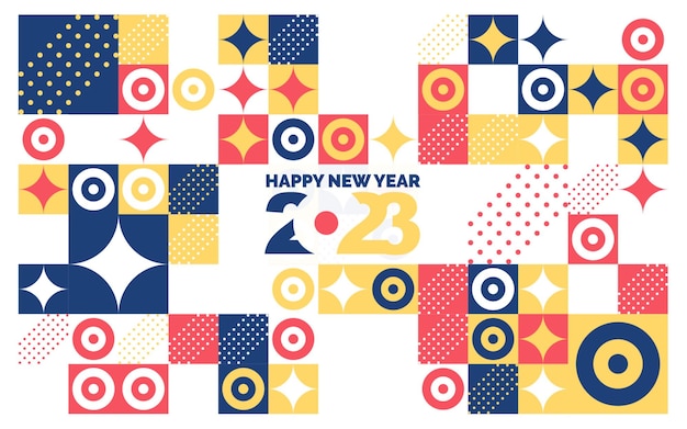 2023 Felice anno nuovo Sfondo geometrico Illustrazione vettoriale