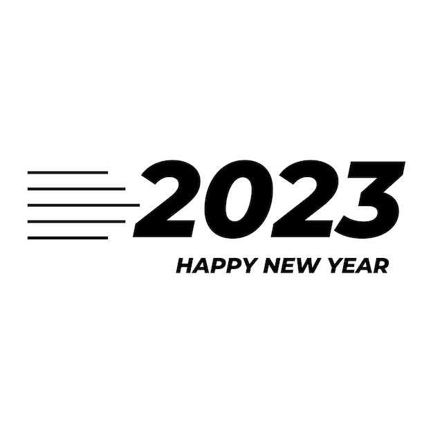 2023 Felice Anno Nuovo Testo Tipografia Design Patter Illustrazione vettoriale