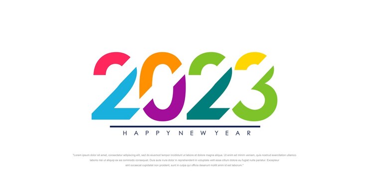 Vettore 2023 happy new year logo testo design 2023 numero modello di progettazione illustrazione vettoriale