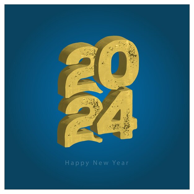 2024 Creative 3D Design per vettori Happy New year Design