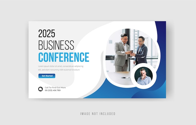 2025 business conference YouTube thumbnail design vettore premium