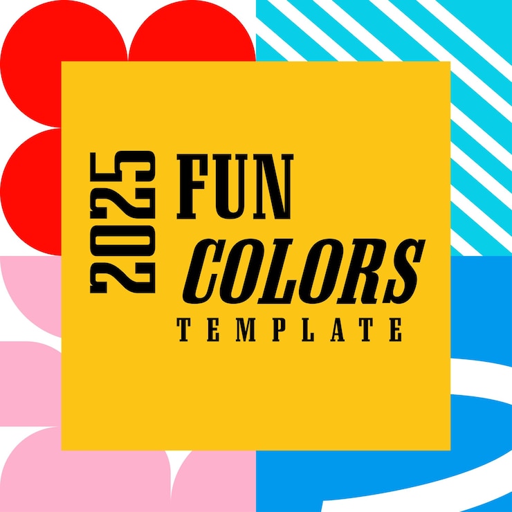 Vettore 2025 colori divertenti creatività modello