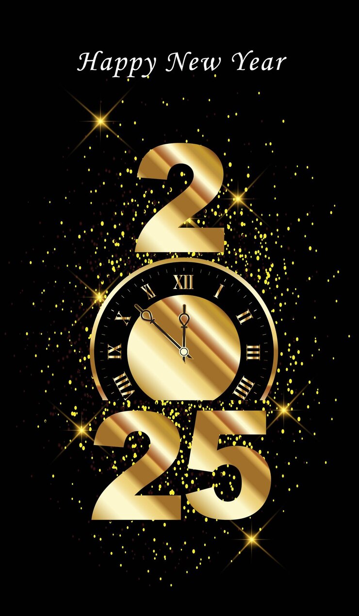 Vettore 2025 modello di design di happy new year premium modello di banner di saluto di lusso 2025