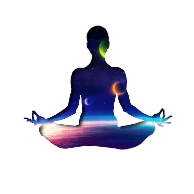 21 giugno- giornata internazionale dello yoga, donna nella postura del corpo yoga. Vettore