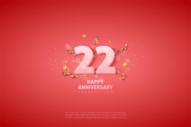 22° anniversario con colorazione soft dei numeri.