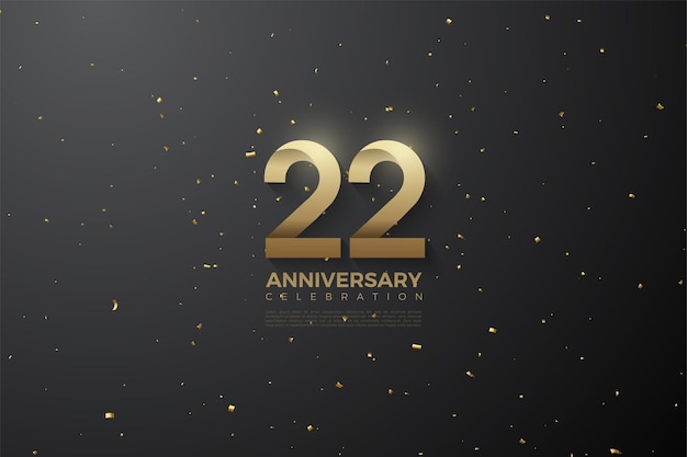 22° anniversario con illustrazione dei numeri piegati.