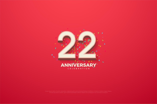 22° anniversario con numero with