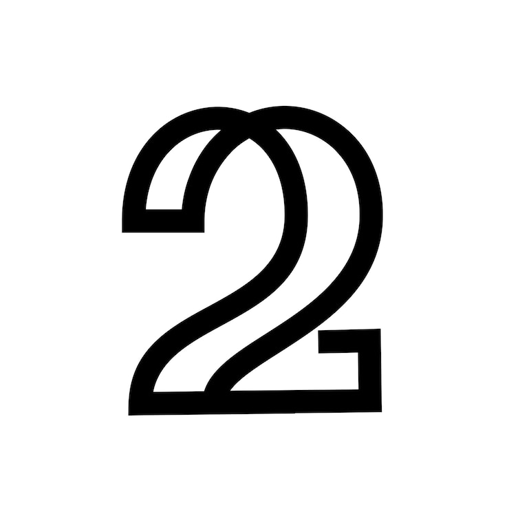 Vettore 22 lettere monogramma logo icon design