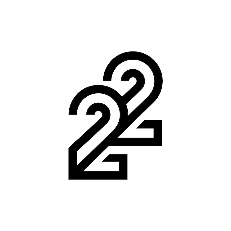 Vettore 22 lettere monogramma logo icon design