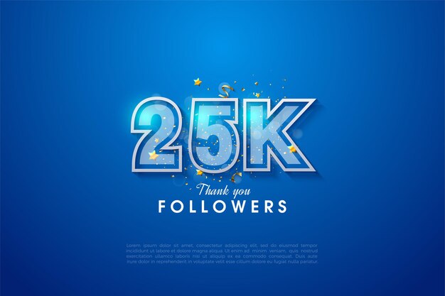 25k follower con bordi bianchi e blu affiancati.