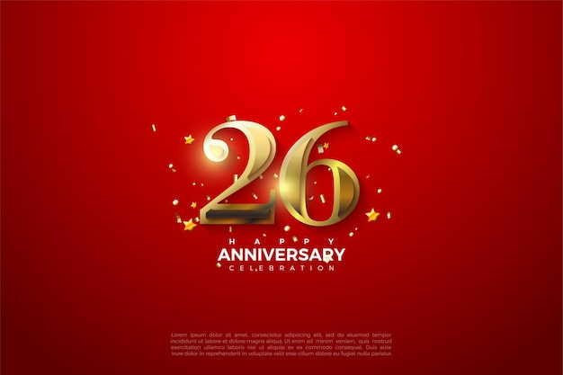26 ° anniversario in lussuosi numeri d'oro