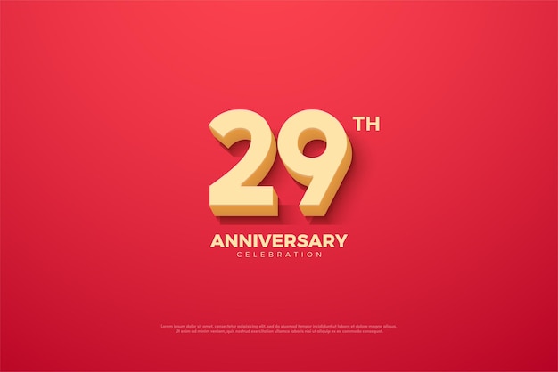 29° anniversario con numeri animati su sfondo rosa