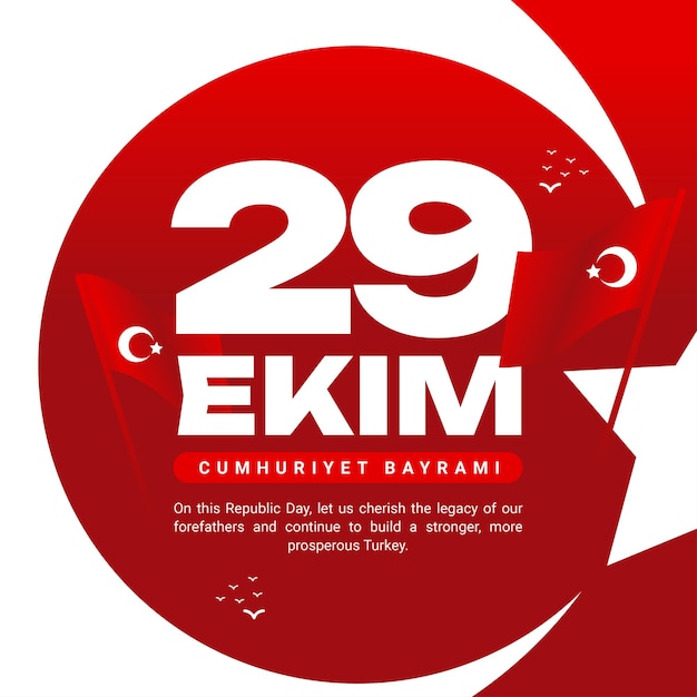 29 Ekim Cumhuriyet bayrami kutlu olsun significa celebrazione della Festa della Repubblica Nazionale del tacchino Design