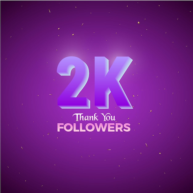 2K Follower celebration2k online social festive banner2K Numero viola su sfondo viola
