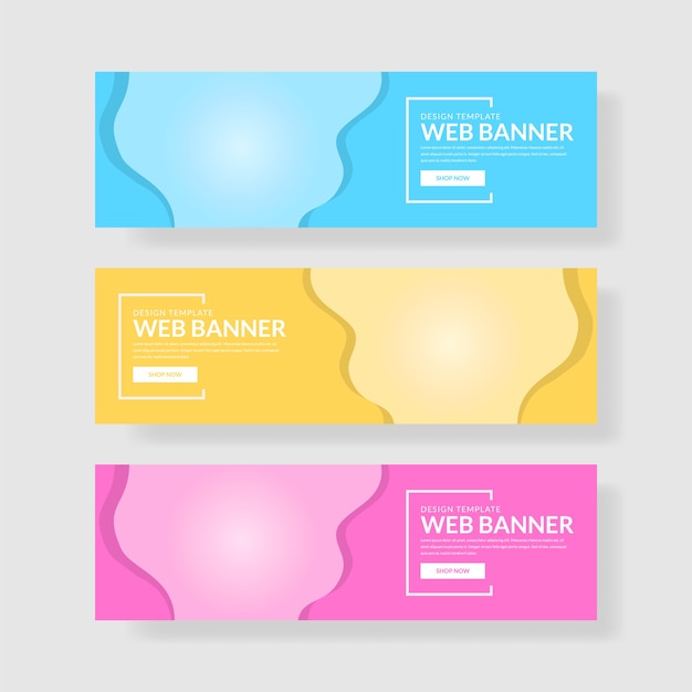 3 Set Modern Colour Banner