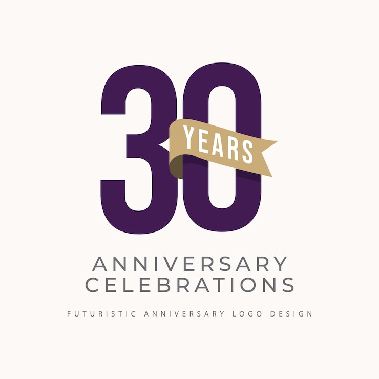 30 anni di anniversario celebrazioni logo concept