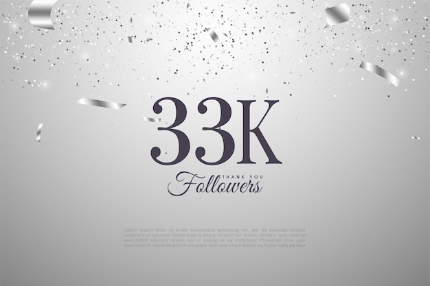 33k follower con numeri e nastro d'argento