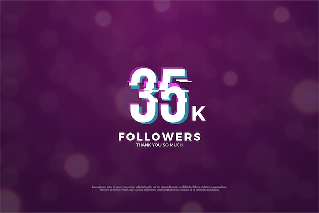 35k follower con un concetto di numeri moderni.