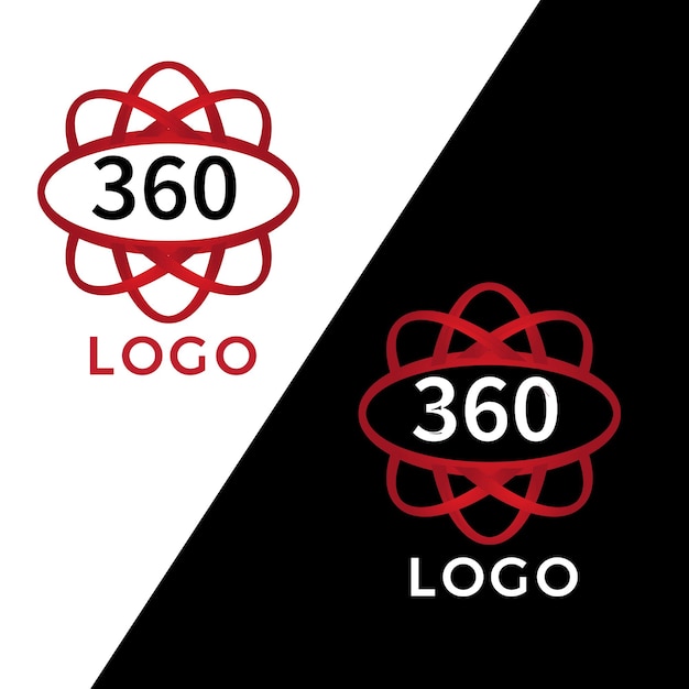 360 logo moderno rosso e nero