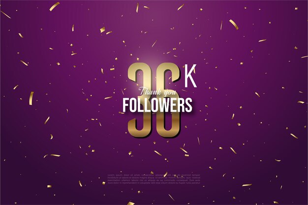 36k follower con un bellissimo sfondo glitter oro.