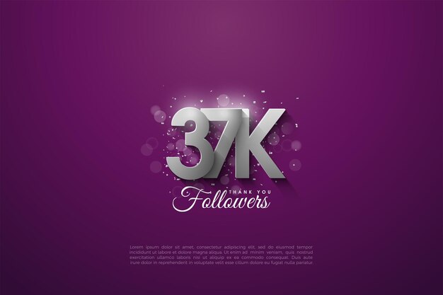 37k follower con numeri celebrativi grigi