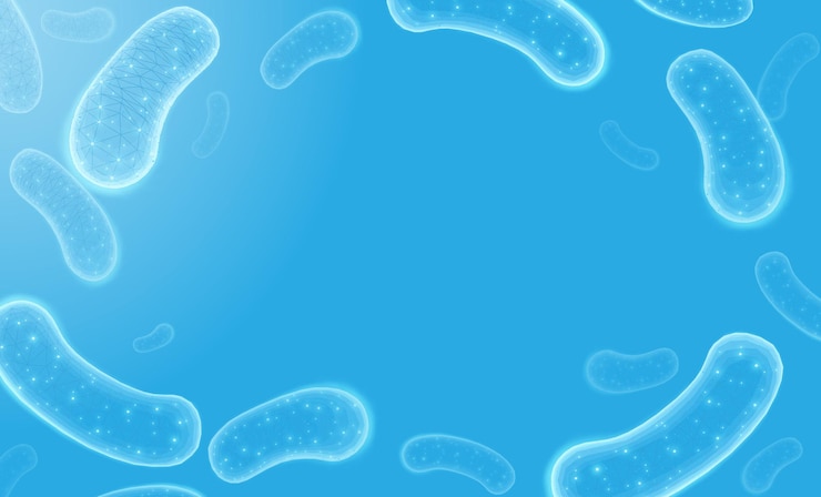 Vettore 3d batteri probiotici microbioma flora lactobacillus acidophilus