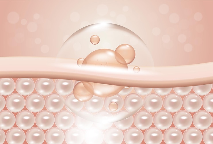 Vettore 3d collagen skin serum e vitamine scende al tono della pelle morbido 3d illustrazione
