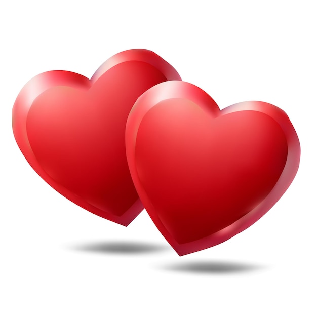 3D cuore luccicante amore vettore romantico